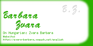 barbara zvara business card